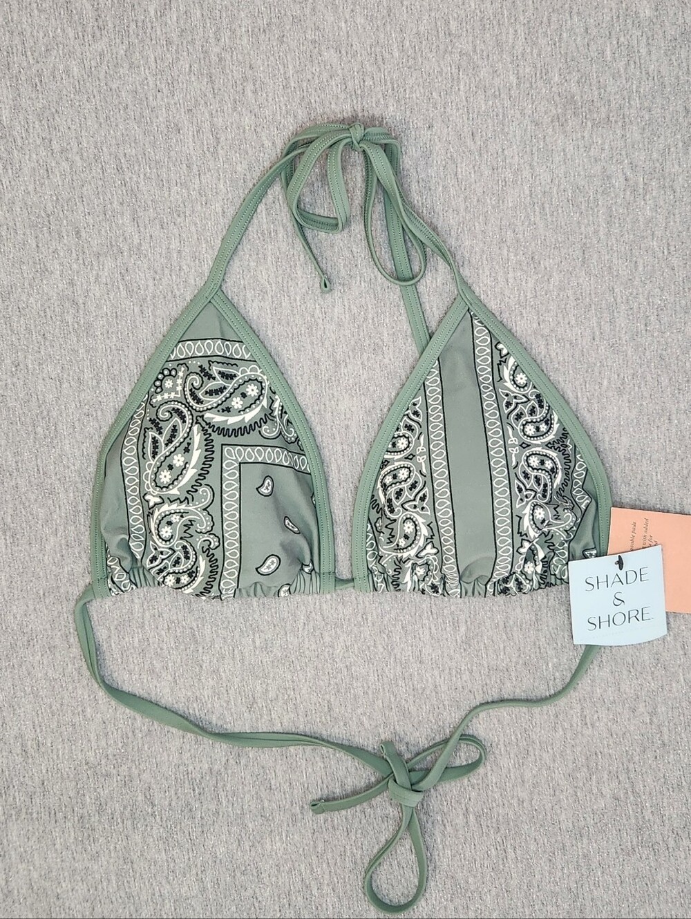 Shade & Shore Women’s Bandana Print Triangle Bikini Top – Multi (Size XL)